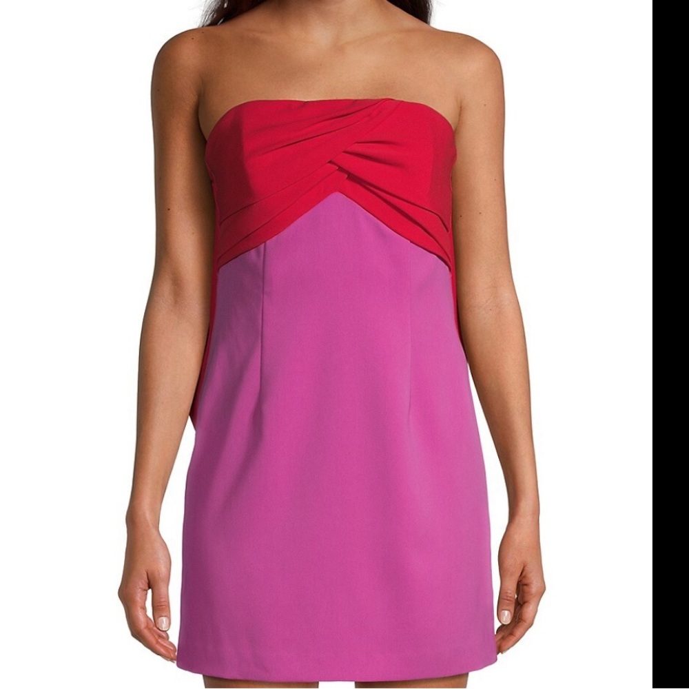 toccin magenta and red mini dress